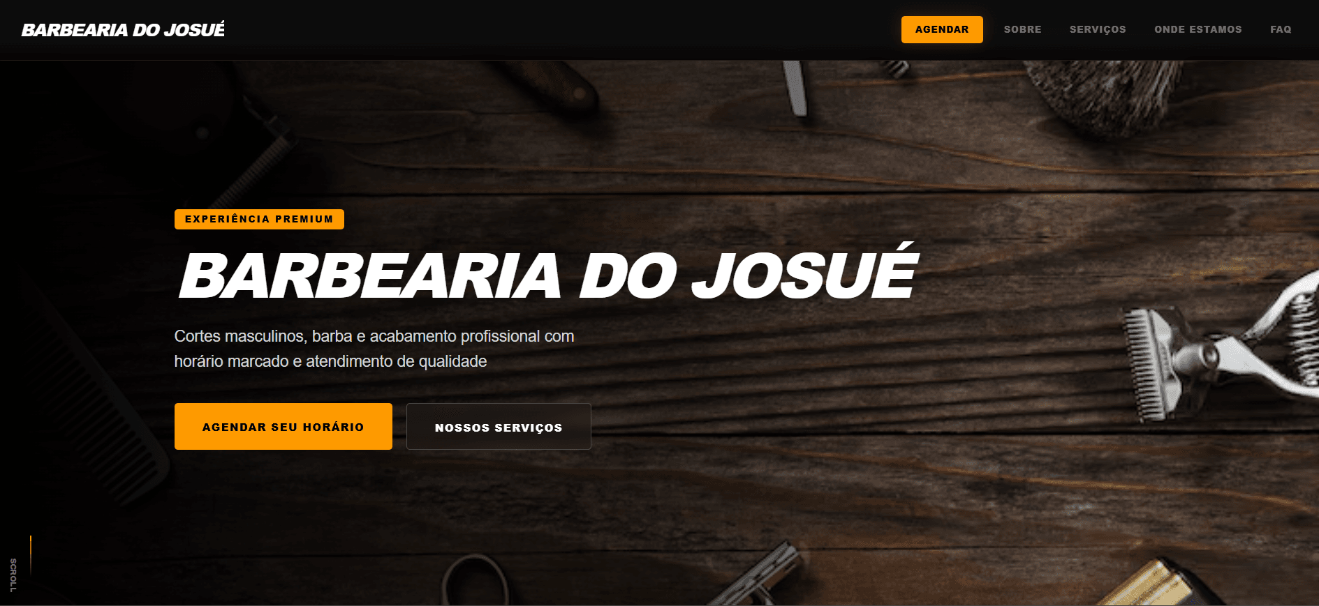 Captura de tela do projeto SaaS para Barbearia